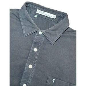 Criquet Mens Large Golf Polo Shirt Black Pima Cotton Short Sleeve Casual Stretch